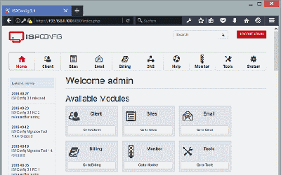 ISPConfig Interface