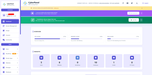 CyberPanel Interface